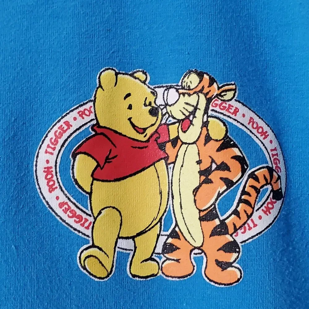 Vintage Disney POOH & Tigger Dance Gym Unitard Girls Size Large Blue Playsuit
